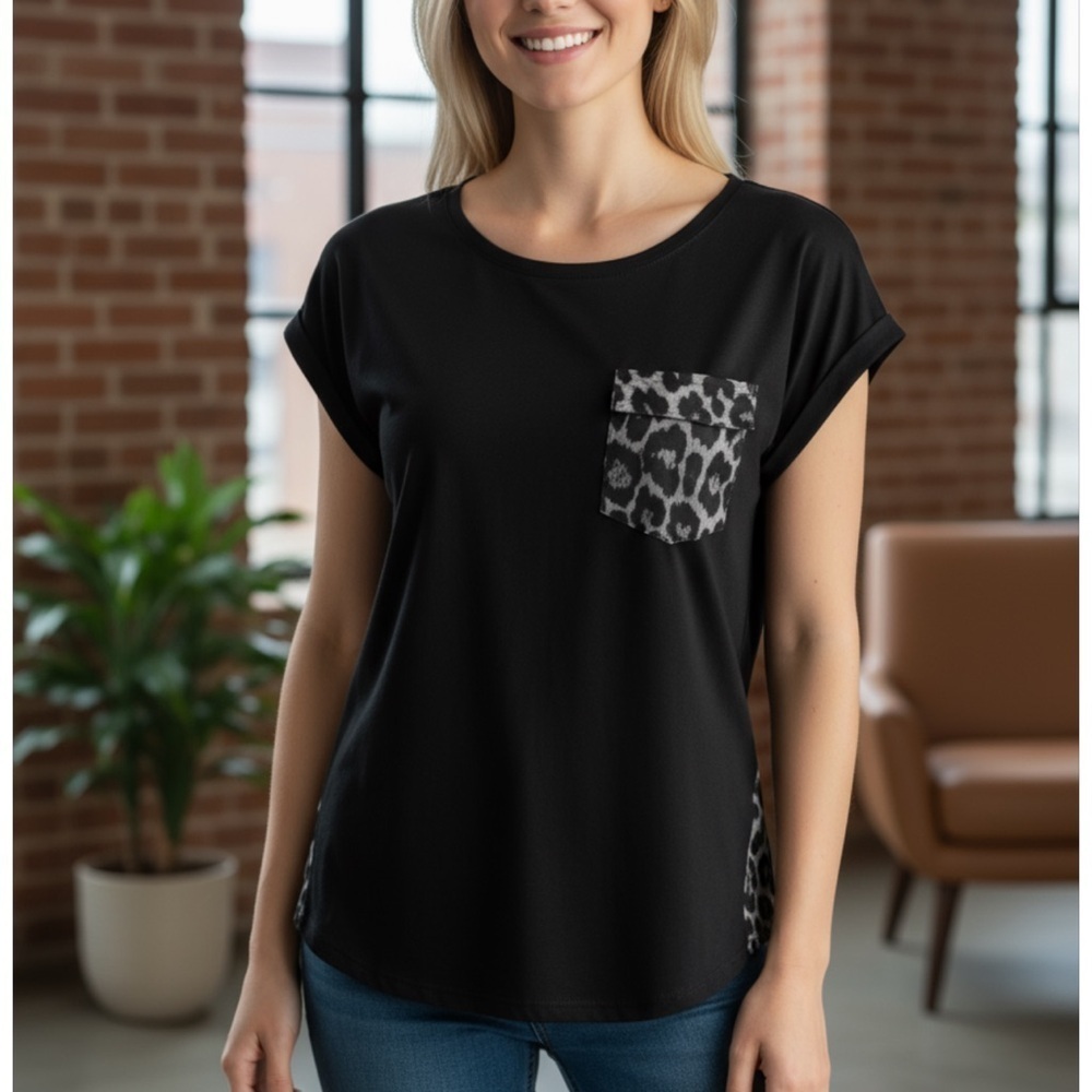 THML Leopard Contrast Sweater S